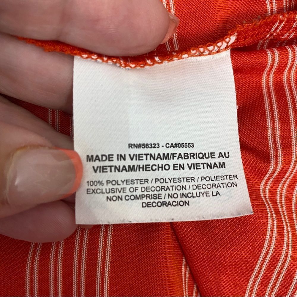 Orange Nike Golf Polo short sleeve shirt striped Size XL - Picture 7 of 8